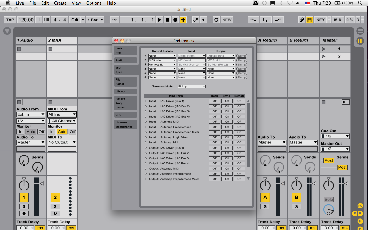 Connect your keyboard to Ableton's preference.